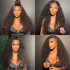 Water Wave Lace Front Wigs Human Hair Wigs for Women HD 13x4 Glueless Lace Frontal Wigs Human Hair Pre Plucked with Baby Hair Wet and Wavy Wigs Human Hair 180% Density Natural Color (24 Inch)
