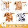 Halloscume 4 Pcs Puppy Stuffed Animal Interactive Electronic Plush Dog Animals Walking Barking and Wagging Tail Toys for Christmas Classroom Kids Birthday Gifts 7"