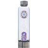 TonicCure Gem Infused Crystal Water Bottle Elixir with Authentic Healing Wellness Brazilian Stones Amethyst Neoprene Sleeve, for Love Peace and clarity 16 oz (Amethyst)