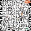 102 PCS Zebra Print Temporary Tattoos Themed Birthday Party Decorations Supplies Favors Decor Cute Jungle Safari Animal Tattoo Stickers Gifts For Game Boys Girls Classroom School Prizes Carnival