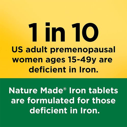 Nature Made Iron 65 mg (325 mg Ferrous Sulfate) Tablets, Dietary Supplement for Red Blood Cell Support, 180 Tablets?