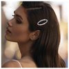 Andelaisi Hair Clip, Silver Circle Pearl Hairpin Clip, Vintage Hollow Circle Hair Barrette, Geometric Head Clip Accessories for Women and Girls
