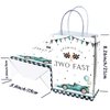 16 Pieces Blue Racing car 2nd Birthday Goodie Bags for 2nd Birthday Party Supplies,Two Fast Gift Snacks Treat Candy Party Favors Bags with Handles for Kids Race Car Theme Birthday Party Decorations