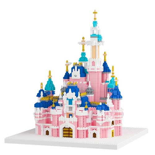 AIYIMUSIDEEN Pink Castle Building Blocks Set Perfect for Girls Age 8-12 Includes Building Blocks Sets Architecture, Home Alone Building Blocks Set, Building Blocks Architecture Sets(3600PCS)
