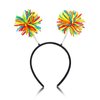 Rainbow Pom Pom Headband Head Bopper Gay Pride Day Hair Hoop Pom Party Headbands Rainbow Headband Funny Headbands for Kids Adult Women Girls' Costume Accessories Birthday Christmas Halloween Carnival