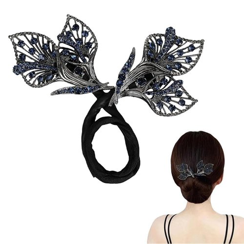 Rhinestone Flower Hair Clip, 2024 New Bun Maker, Elegant Curler Twister Clips for Women's Hairstyling