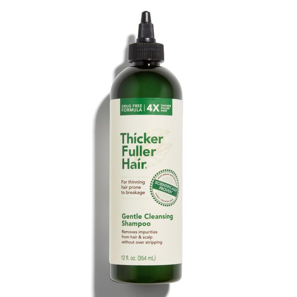Thicker Fuller Hair Gentle Cleansing Shampoo - Hair Thickening, Clarifying Shampoo - Lightweight, Gentle Shampoo Formula - Natural Ingredients - 12 oz