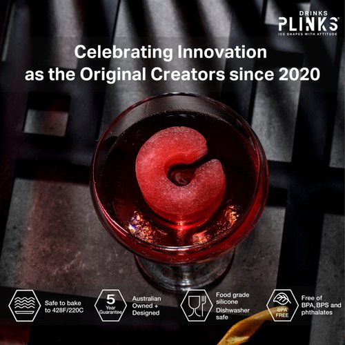 DRINKSPLINKS Ice Cube Tray Letter C Premium Silicone Mold Freezer Tray & Oven-Safe Meal Prep Container | Ice For Cocktails & Water Bottles | Meal Prep, Save Ingredients, Baby Food | Bartender Ice