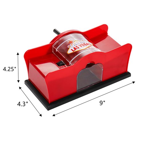 Frcctre Manual Card Shuffler 2 Deck with Hand Crank, Card Shuffler for Blackjack, UNO, Poker, Playing Card Dealer Machine Manual Card Mixer Casino Card Shufflers for Home Card Game Party Club Game