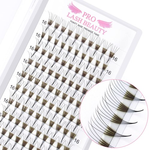 Premade Fans Eyelash Extensions 5D-C-0.07-16 Premade Volume Lash Extensions Pointed Base Fans 0.07 Premade Volume Fans C D Curl(5D-C-0.07,16 mm)
