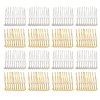 AUEAR, 20 Pack 10 Teeth Metal Veil Comb Hair Wire Clips Twist Bridal Wedding Veil Combs Silver Gold