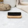 GranNaturals Boar Bristle Slick Back Hair Brush - Palm Size - Soft Medium Smoothing Hairbrush to Style, Polish, & Lay Hair Down Flat to Create a Sleek Frizz Free Hairstyle for Women and Men