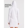 Willit Women's Long Sleeve Cotton Swim Cover Up UPF 50+ SPF Dress Hooded with Pockets Sun Protection Beach Coverup White M