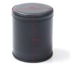 RERIVER Felt Lined PU Leather Dice Cup Set with 6 Dot Dices (Black, Pack of 1)