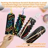MAQIHAN Scratch Art Bookmarks - 36 Sets 4 Style Scratch Bookmarks Making Kit Scratch Paper DIY Scratch Art Party Favors for Classroom