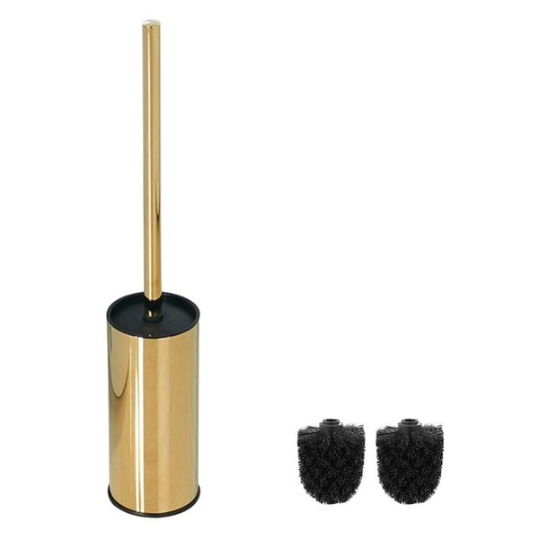 SUNTAI Round Toilet Brush Holder Stainless Steel 304 Bathroom Accessory Standing for Bathroom, Gold