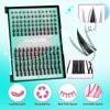 Manga Lash Clusters Kit 144PCS Fairy Eyelash Extension Kit with Lash Bond and Seal, Fake Eyelashes Clusters with Invisible Lash Band, Lash Glue Remover and Lash Applicators (8-16mm Kit,Black Bond)