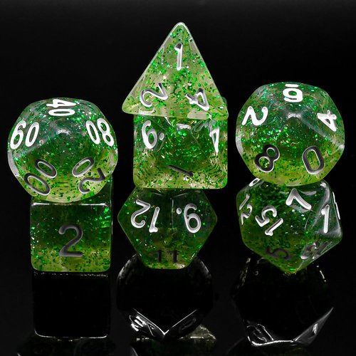 Laochoes Role Playing Dice,D&D RPG Dice,Dungeons and Dragons Dice Set,Mystery Dice,Polyhedral Dice,10 Sided Dice,D20 (Green)