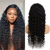 AUOCATTAIL 13x4 Human Hair Deep Wave Lace Front Wigs 28 inch Pre Plucked with Baby Hair Wear and Go Glueless 150% Density Brazilian Curly Wigs for Women