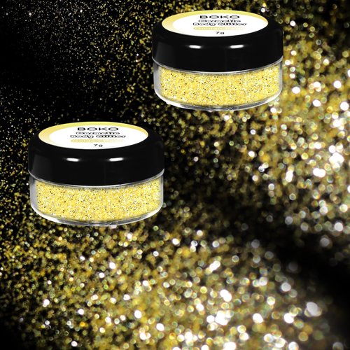 Boko Sparkle Glitter Powder 14g Cosmetic Gold Glitter Carnaval Body Makeup for Glitter Eyeshadow Lip Face Paint Nail Art Christmas Concert Party Rave Accessories - Golden Pearl