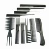 Banfluxion 10 Piece Black Professional Salon Hair Styling Barber Combs Kit Hair Barber Comb Set Plastic Fine and Wide Tooth Hair Combs for Hairdressing Stores and Styling Stores