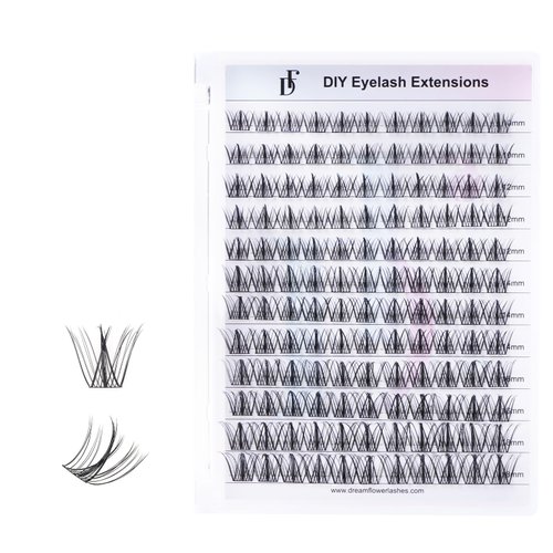 132 Pcs Lash Clusters D Curl Individual Lash Clusters 10-18mm Mixed DIY Lash Clusters Soft Volume Individual Lash Extensions Self-application Cluster Lashes -Manga 01