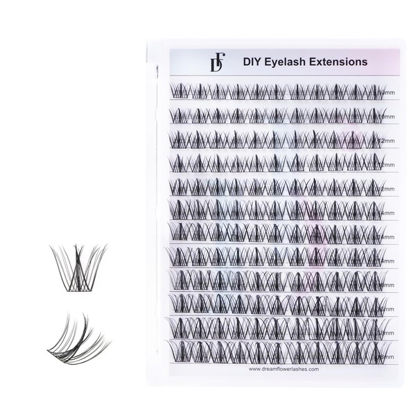 132 Pcs Lash Clusters D Curl Individual Lash Clusters 10-18mm Mixed DIY Lash Clusters Soft Volume Individual Lash Extensions Self-application Cluster Lashes -Manga 01
