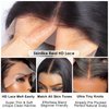Bob Wig Human Hair 13x4 HD Lace Front Wigs Human Hair 180% Density Short Straight Bob Human Hair Wigs for Black Women Pre Plucked Glueless Frontal Lace Wigs Natural Black 12 inch