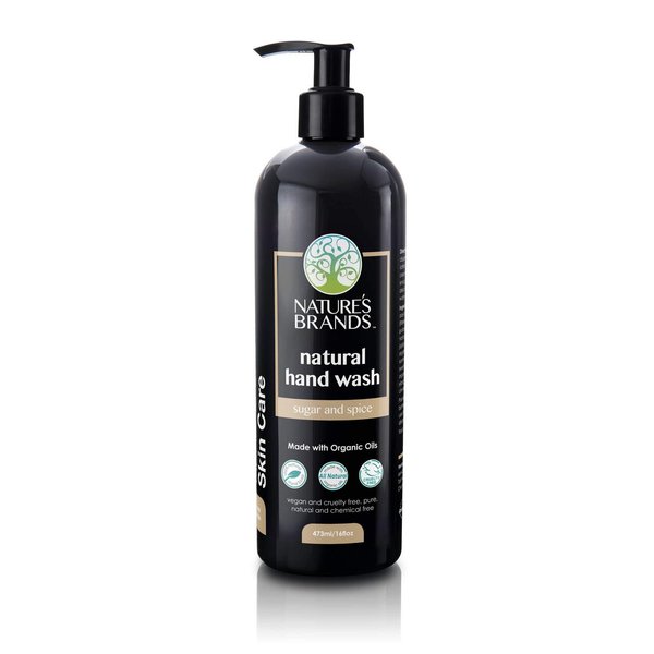 Natural Hand Wash by Herbal Choice Mari (8 Fl Oz Bottle, Sugar & Spice) - Made with Organic Ingredients - No Toxic Chemical