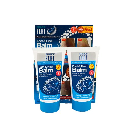 Neat Feat Foot and Heel Balm, 2 for 1, Moisturizing Foot Cream, for Dry & Cracked Skin on Heels and Feet, 5.2 Fl Oz