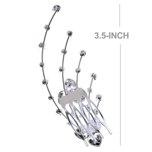 Bridal Floral Hair Piece Hair Comb Silver Tone 2727