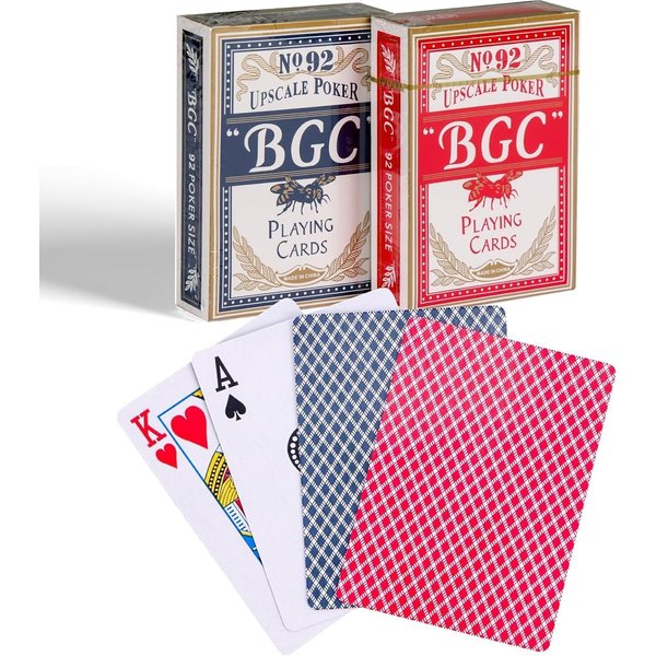 Homnso Standard Playing Cards,Deck of Cards 2 Pack,Poker Cards for Family Games,Parties and Gatherings,1 Red &1 Blue