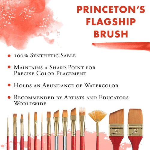Princeton Heritage, Series 4050, Synthetic Sable Paint Brush for Watercolor, Stroke, 1 Inch