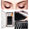 Lash Extension Supplies, 3 Trays 12 Rows Easy Fan Volume Eyelash Extensions, Self Fanning Blooming Faux Mink Individual Lashes, 0.07-D, 9mm-17mm Mix Tray