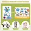 Yocieco Tattoos for Kids - 10 Sheets Cute Monster Temporary Tattoo, Waterproof Fake Stickers for Arm, Shoulder, Perfect for Boys Birthday Party Supplies