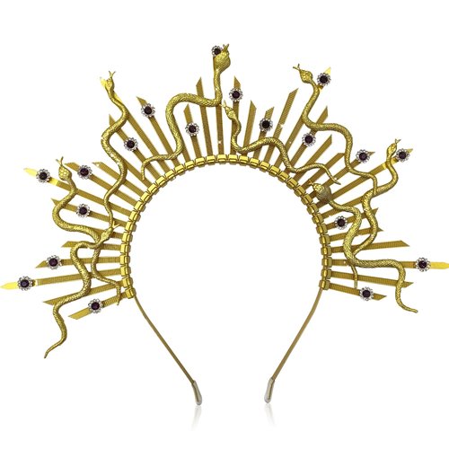 LaVenty Medusa Headpiece Medusa Crown Gold Snake Headband Medusa Costume Accessories Goddess Cost...