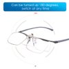 TERAISE Clip On Reading Glasses with Flip Up Function Metal full-Frame Clipped on prescription glasses Designed for myopia Fashion readers for men and women HD lens Portable glasses case(2.5X)