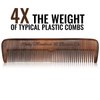 Hair Comb - Wood with Anti-Static & No Snag with Fine and Medium Tooth for Head Hair, Beard, Mustache with Premium Carrying Pouch in Design in Gift Box
