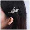 Allereyae Crystal Tiaras Crown Hair Clip Barrette Rhinestone Crown Hairpins Barrette Silver CZ Crown Head Clip Headwear Crystal Wedding Hair Accessories for Women and Girls (Silver)