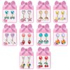 Clip on Earrings for Girls, 10 Pairs Kids Clip on Earrings, Cute Toddler Earrings Party Favor, Dangle Stick on Earrings for Little Girls Pretend Princess Play Jewelry Set