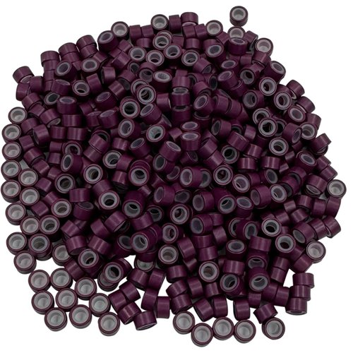 Flosius 500 Pcs Hair Extension Beads 5mm Silicone Micro Rings Links Beads for I Tip Human Hair Extensions Tool (BUG)