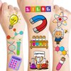 Science Temporary Tattoos Themed Birthday Party Supplies Favors Decorations Chemistry Research Scientific Cute 96PCS Tattoos Stickers Funny for Kids Girls Teens School Classroom Rewards Gifts Ideal