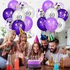 40th Purple Birthday Balloons Decorations, 16PCS Purple White Happy 40th Birthday Confetti Latex Balloons for Women Men Happy Birthday Party Wedding Anniversary Indoor Outdoor Party Supplies,12 Inch