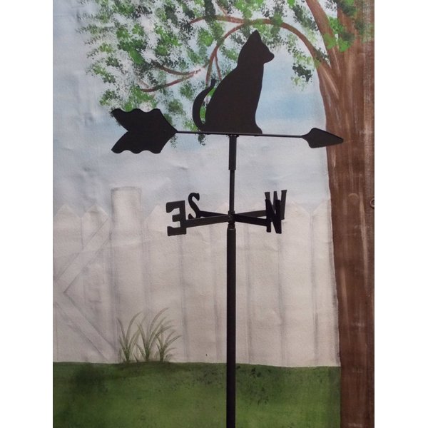 Cat Garden Style Weathervane Wrought Iron