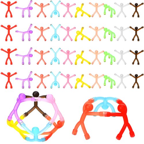 60 Pieces Fridge Magnets Humanoid Cute Men Colorful Refrigerator Magnetic Toys for Kids Translucent Magnetic Magnets for Adults Lockers, Fridge, Office, Whiteboard Decoration