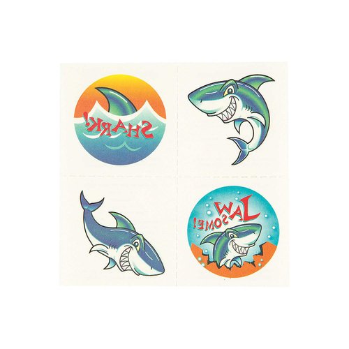 Fun Express Shark Tattoos (6 Dozen) Party Favors, Apparel Accessories, Temporary Tattoos