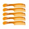 LBY Hair Comb, 5-Pack 16 cm(6.3"), Round Handle Comb Hair Care Comb, Plastic, Yellow