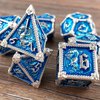 AUSTOR 7-Die Metal DND Dice Set Dungeons and Dragons Dice with Box Roll Playing Game Dice Polyhedral Dice D20 D12 D10 D% D8 D6 D4 Metal Dice for Pathfinder MTG RPG Board Games