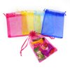 Bezall 100pcs Drawstring Organza Jewelry Candy Pouch Party Wedding Favor Gift Bags (6x8, Mixed Color)