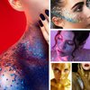 Mysense Rainbow Body Glitter Stick,Face Hair Glitter Christmas Makeup,Sparkling Mermaid Sequins Chunky Glitter Face Paint,Singer Concert Outfit Festival Rave Accessories for Women and Kids